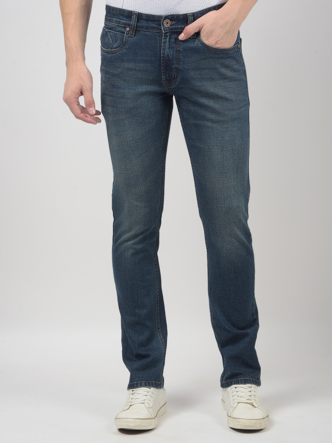 Numero Uno Men Solid Dark Blue Jeans